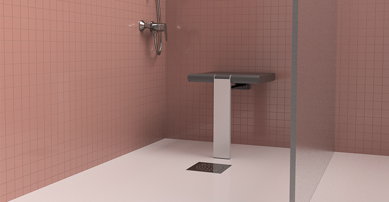 Asiento ducha mural abatible