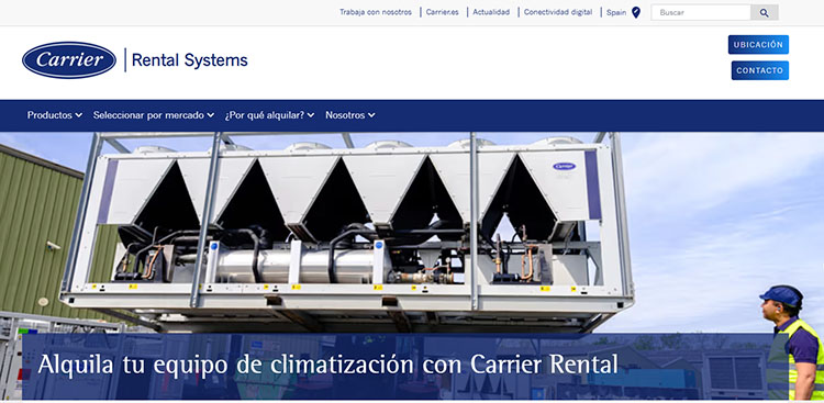 Nueva página web de Carrier dedicada al servicio de Rental
