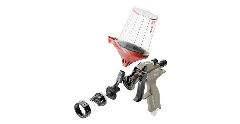 Pistola pulverizadora un 23% más ligera, con mayor ergonomía y cambios de color en segundos
