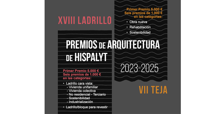 Hispalyt convoca los Premios de Arquitectura de Ladrillo y Teja 2023-2025