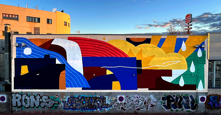 Los muros del polígono Marconi se convierten en un lienzo en blanco para el talento de artistas urbanos